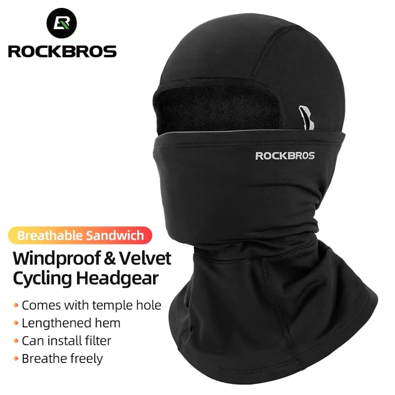 Balaclava Wajah Penuh Fleece Musim Sejuk Tahan Angin Untuk Berbasikal