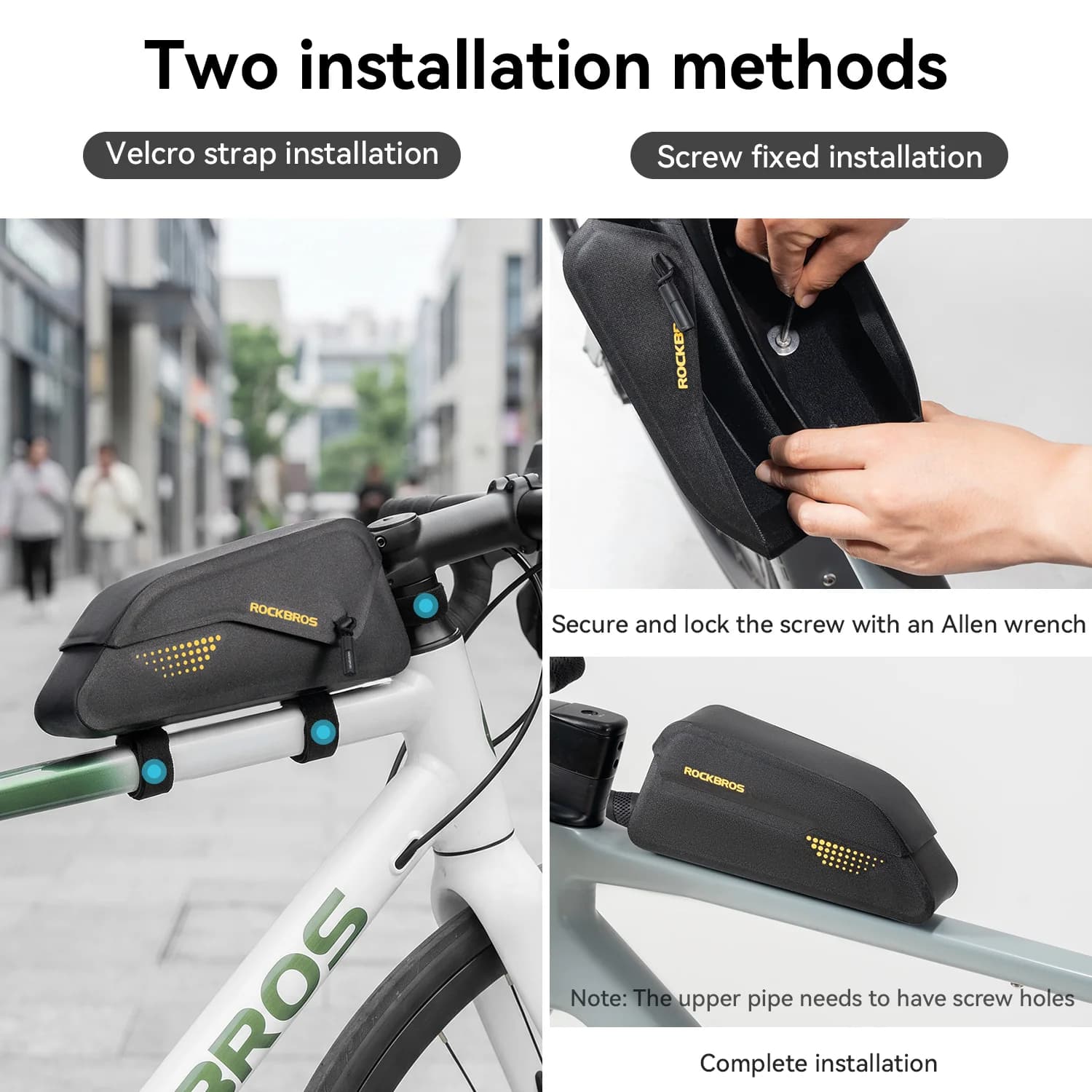Beg Basikal Bingkai Hadapan Magnetik Kalis Air 0.8L