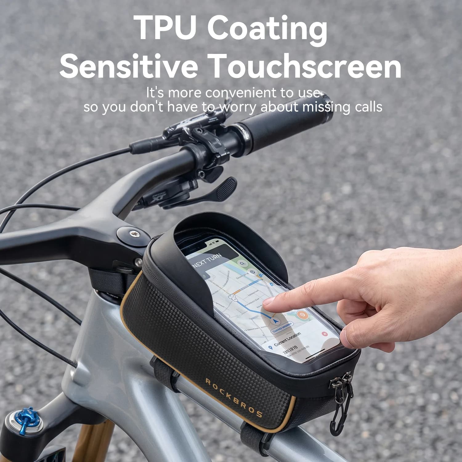 Beg Rangka Top Tube Telefon Pintar Sentuhan PU EVA Tahan Lasak