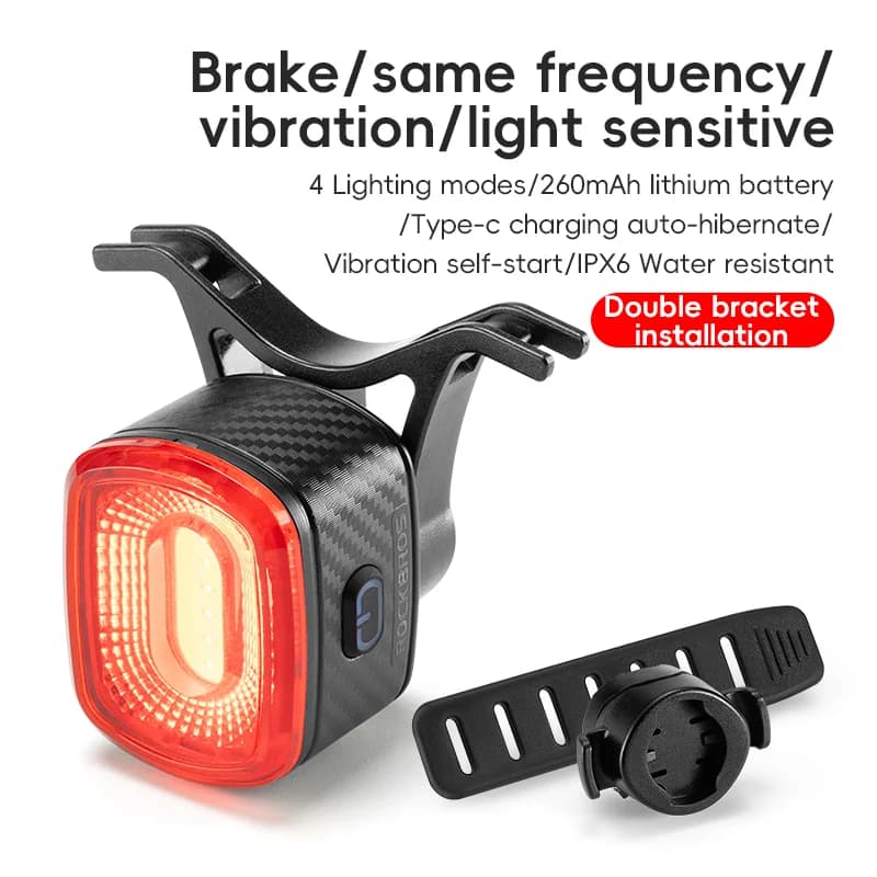 Lampu Belakang Basikal USB Boleh Cas Semula dengan Induksi Brek Pintar
