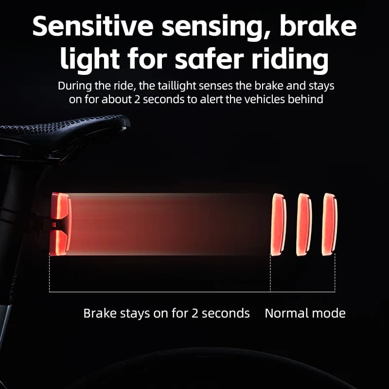 Lampu Belakang Basikal Pintar dengan Pengesan Brek