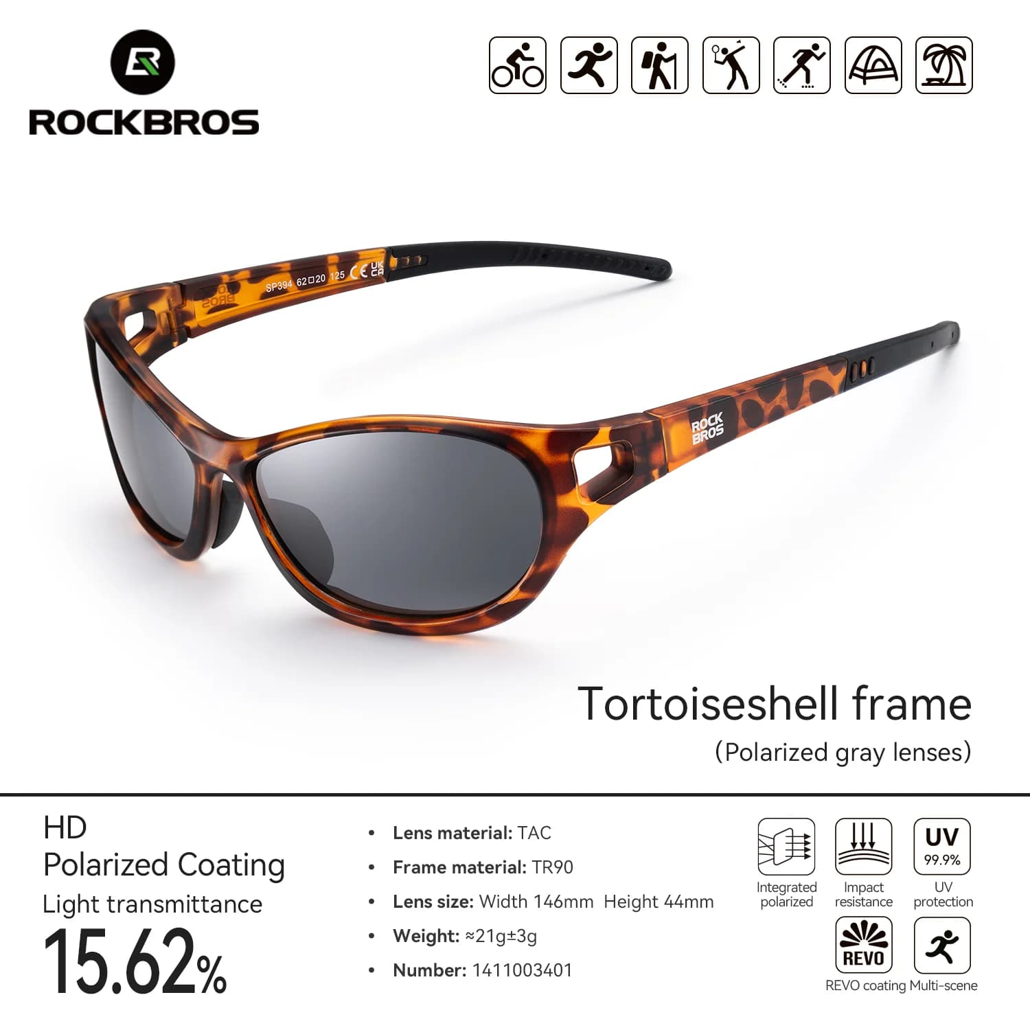 Cermin Mata Hitam Sukan Berkualiti Tinggi dengan Kanta Polarized