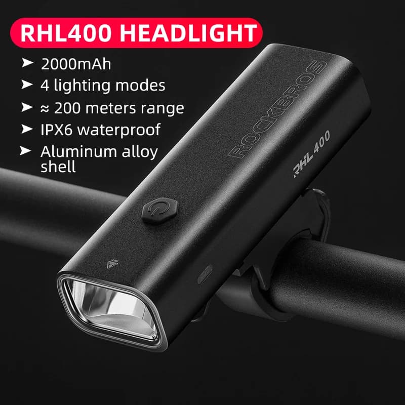 Lampu Basikal LED Boleh Cas Semula Type-C 200LM-400LM